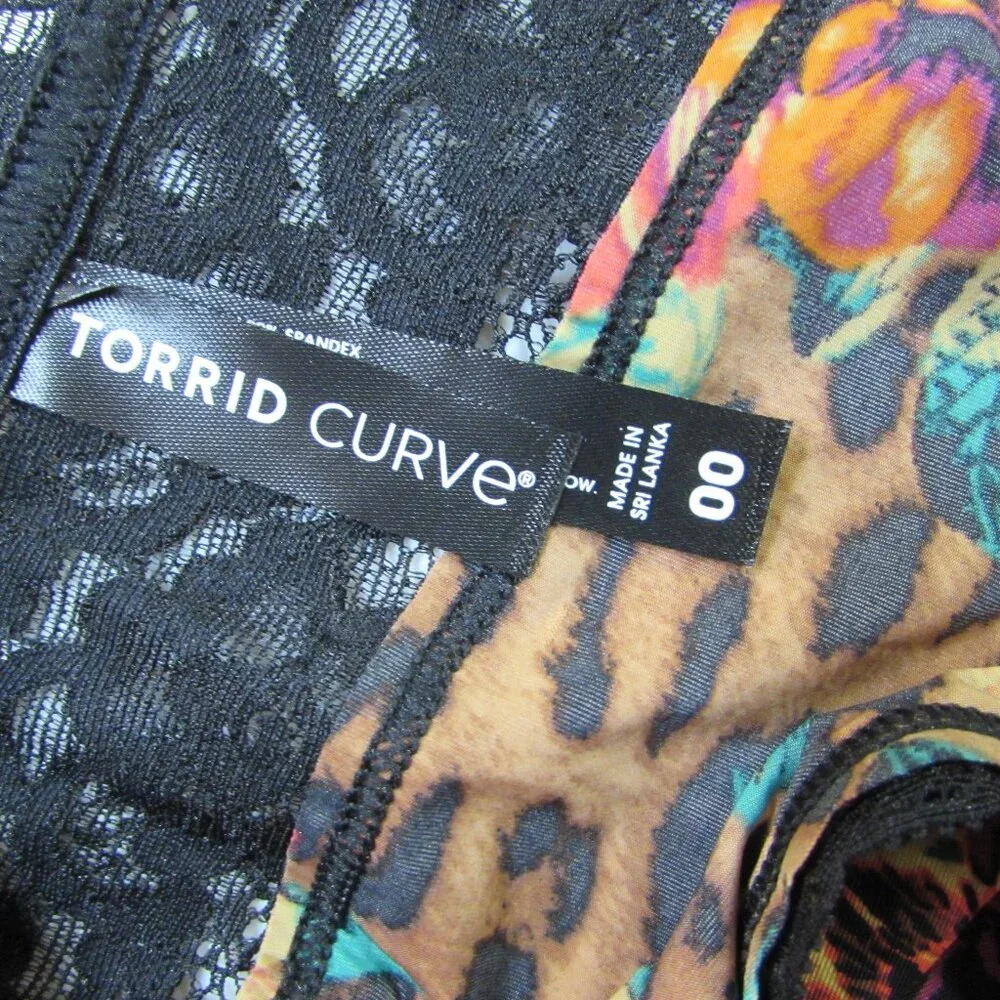 Torrid Curve Buxy Bralette Floral Leopard 36DD NWOT